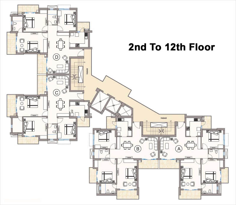 FLOOR PLAN - 2nd to 12th floor